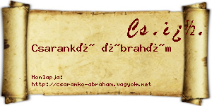 Csarankó Ábrahám névjegykártya